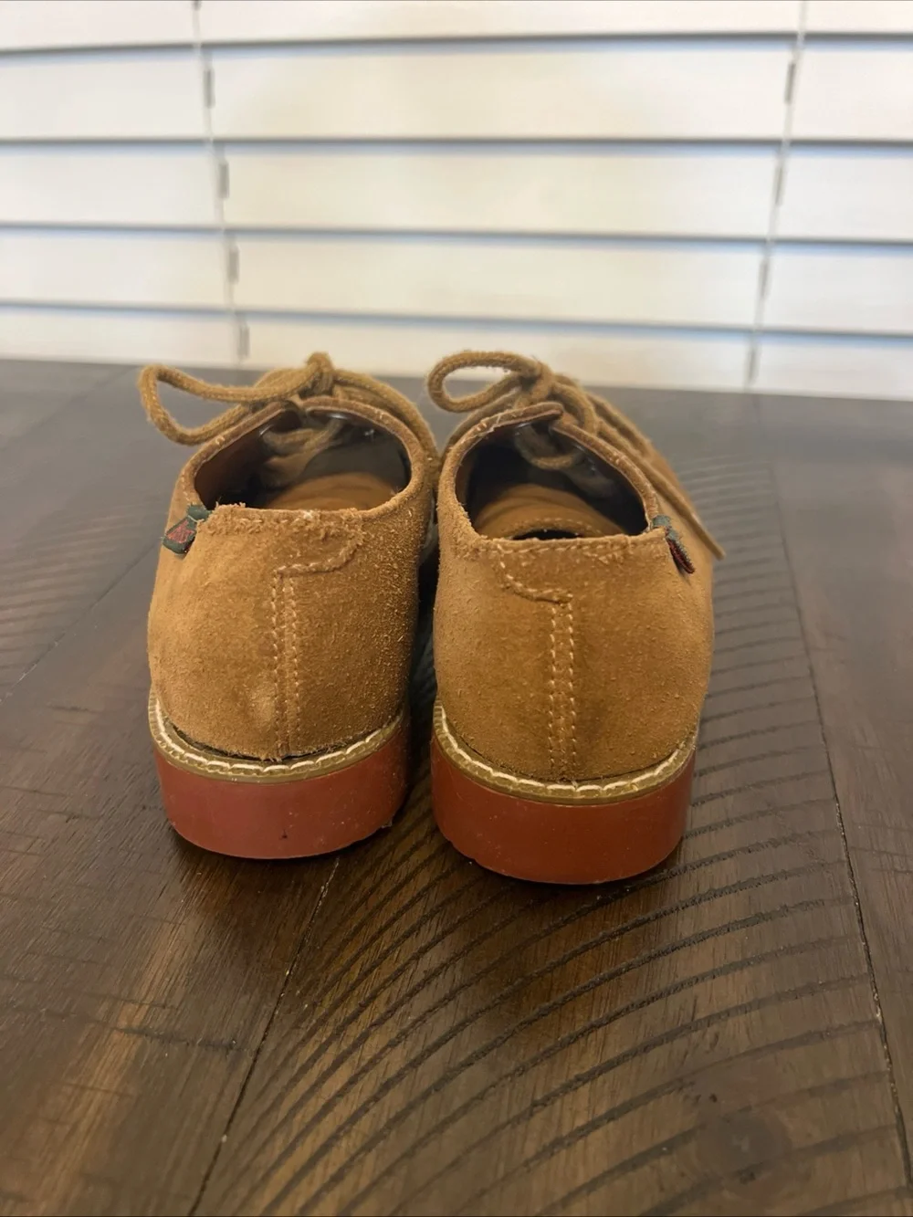Bass Kids Tan Suede Lace-Up Oxfords